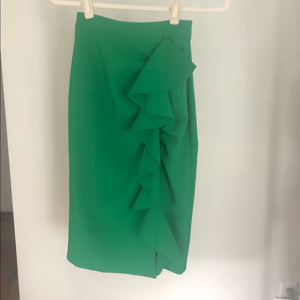 Topshop bright green pencil skirt Sz 0